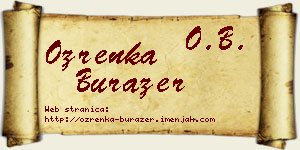 Ozrenka Burazer vizit kartica